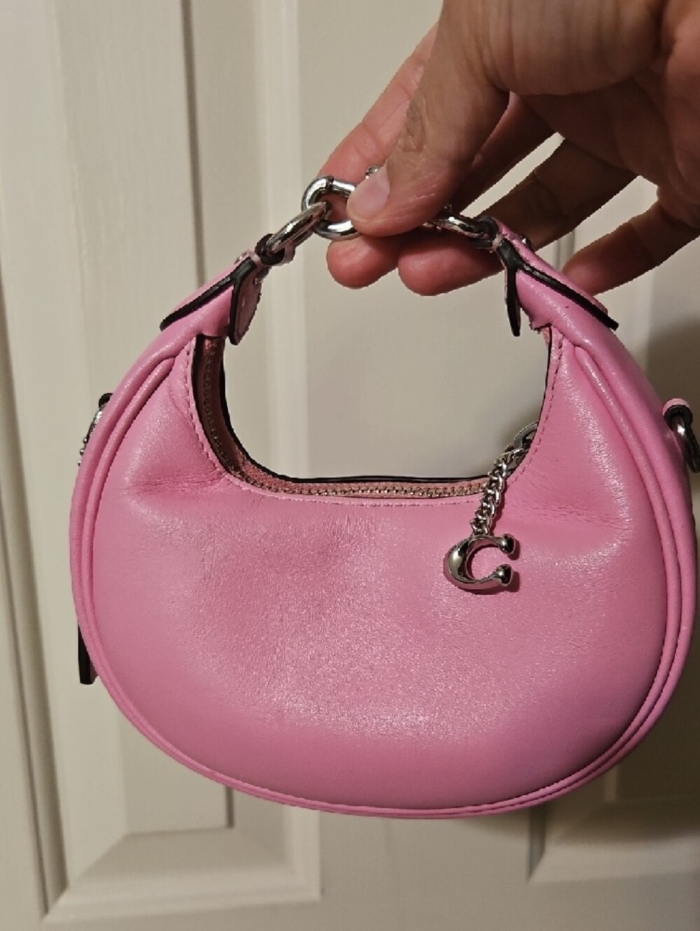 Coach NWOT Jonie Pink Leather Mini Bag with Silver Hardware Crossbody - Picture 2 of 11